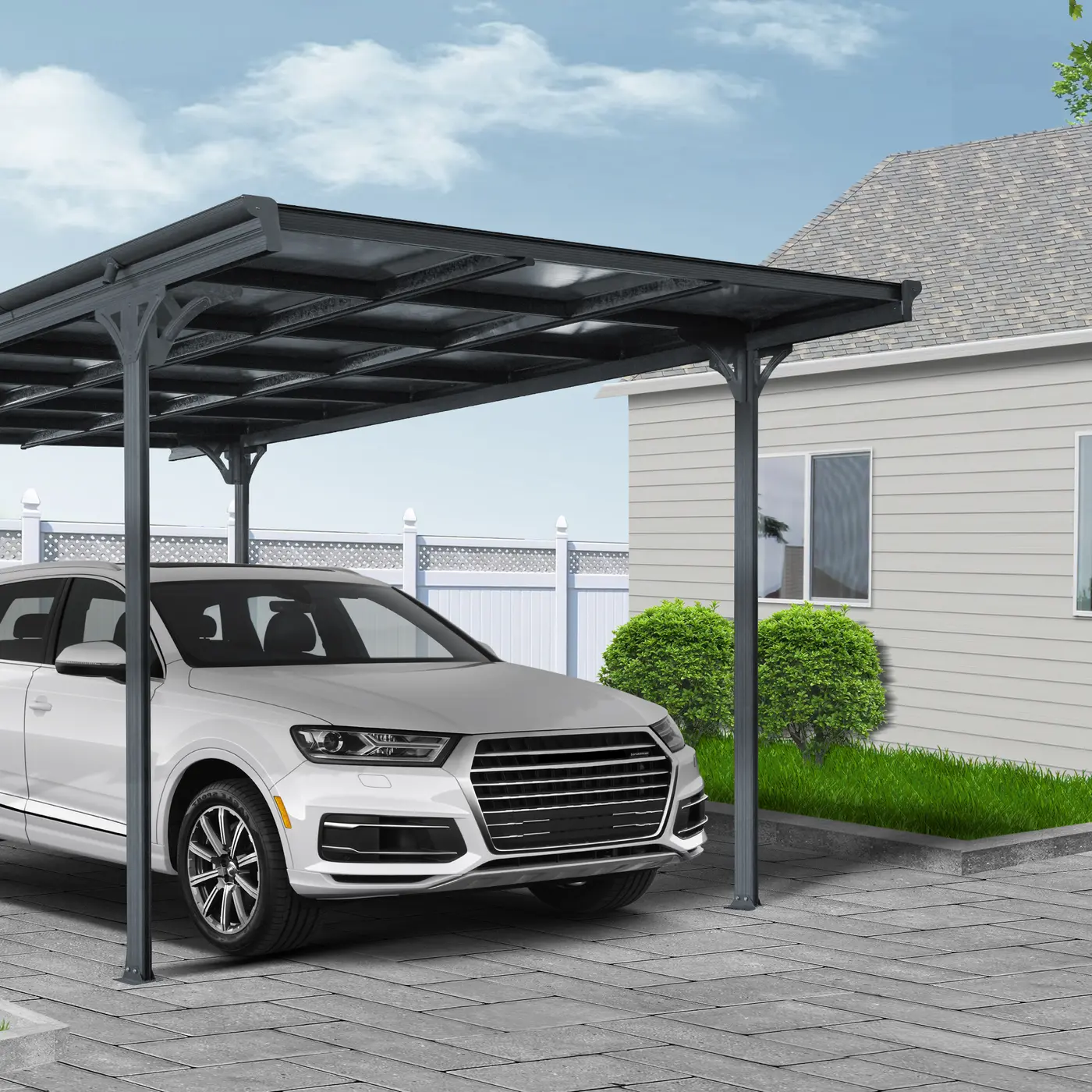 Genuine XIMAX Eco four-post aluminium carport